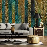VLIESTAPETE Gold 400/280 cm - Türkis/Goldfarben, Textil (400/1cm) - KUNSTLOFT