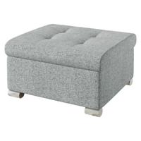 POLSTERHOCKER Niko Klein - Silberfarben/Hellgrau, Holz/Textil (70/41/68cm) - MIRJAN24