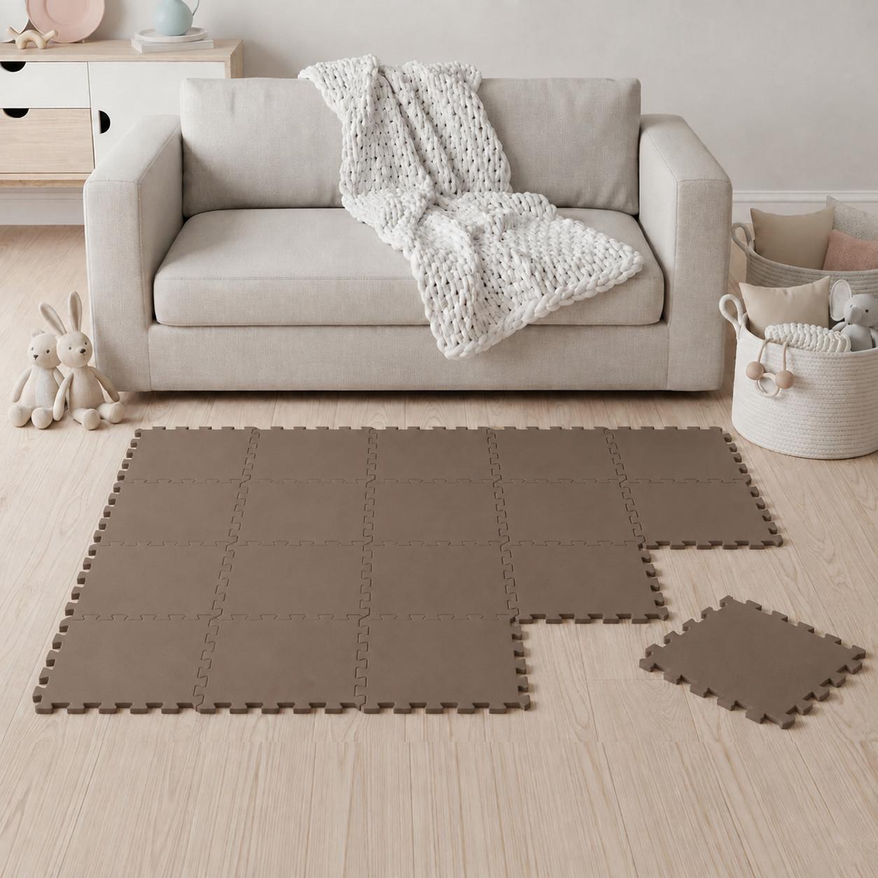 SPIELMATTE ab Null - 180/90/1 cm Puzzlematte Braun - Braun, Kunststoff (30/30cm) - Littletom