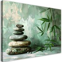 LEINWANDBILD Zen und Orientalisch 60x40cm - Grün, Textil (60/40cm) - Feeby