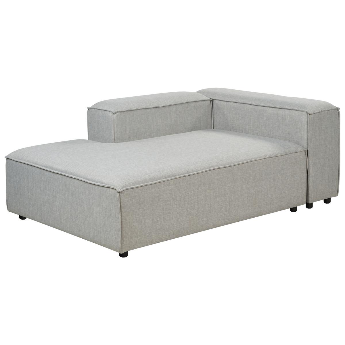 CHAISELONGUE-RECHTSSEITIGE Stoff Hellgrau Ardal - Hellgrau/Schwarz, Textil (119/68/180cm) - Beliani