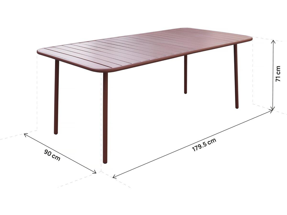 GARTENTISCH bilbao Terrakotta - Rot, Metall (180/90/71cm) - Habitat Garten