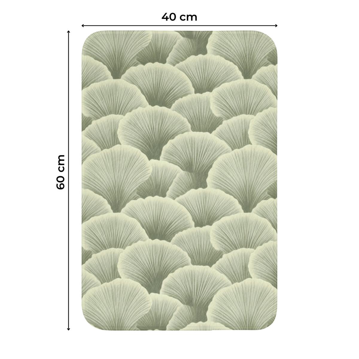 WC-VORLEGER Fächer - Blatt - Grün WC Teppich 40x60 cm - Pastellgrün, Textil (40/1cm) - OnlyWow