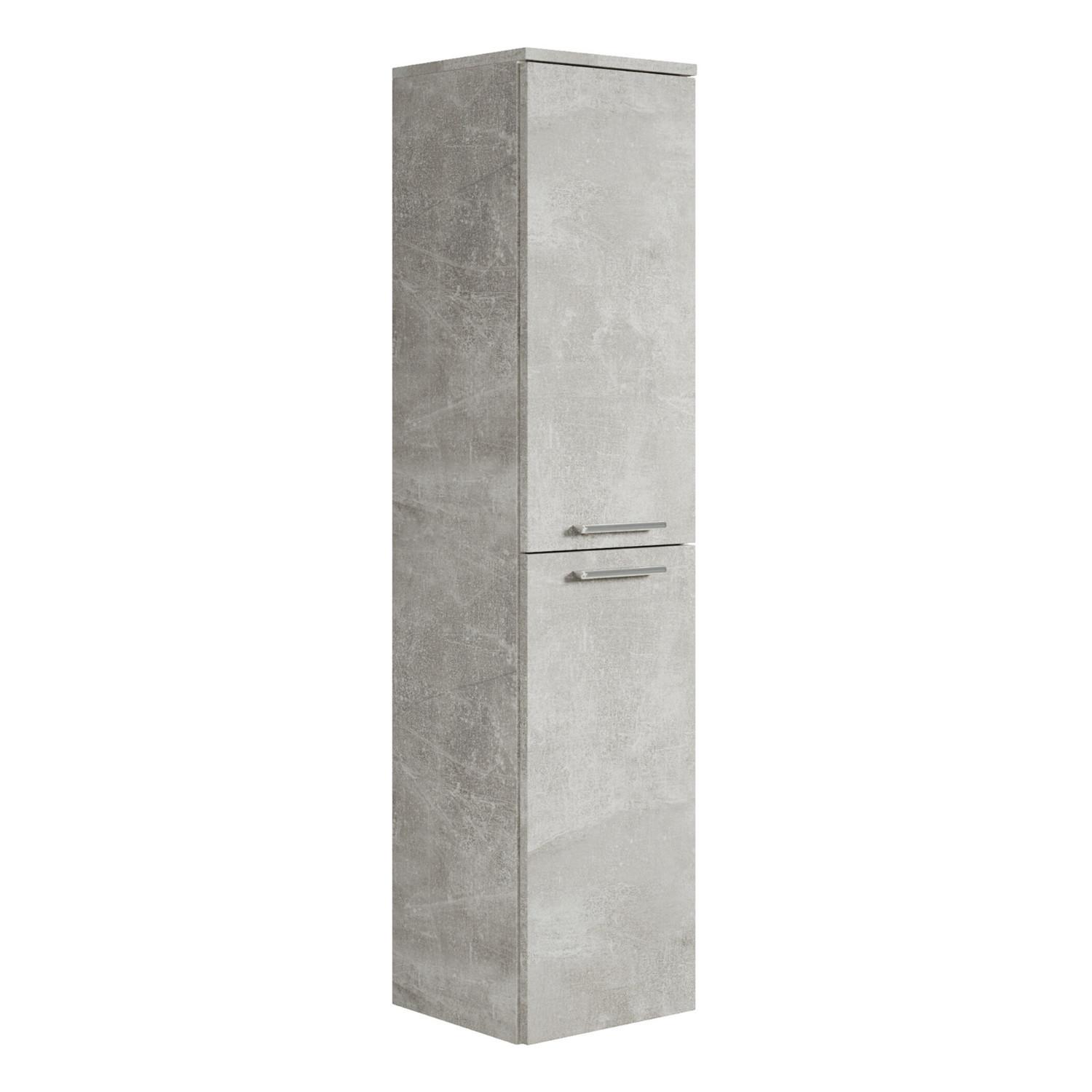 BADEZIMMERSCHRANK Saturnus mit 2 Türen Beton Grau - 35 x 35 x 130 cm - Grau, Holz (35/130/35cm) - Badplaats