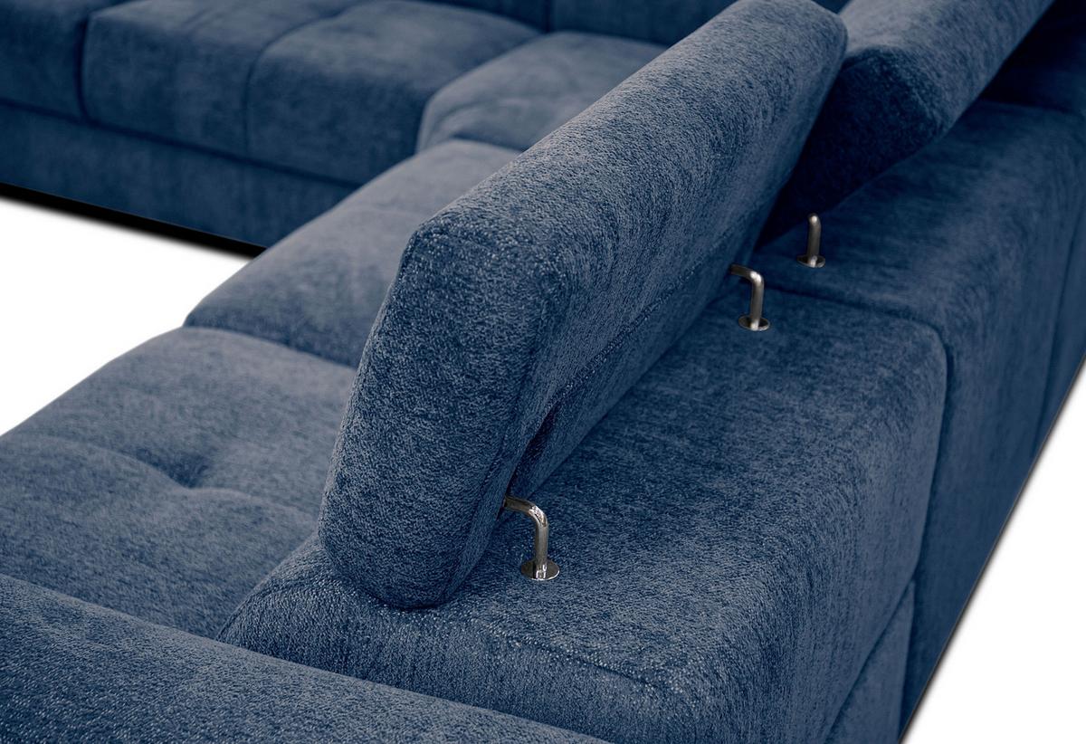 ECKSOFA CALVERA 5-Sitzer mit 1 Relaxfunktion, dunkelblau - Dunkelblau, Holzwerkstoff/Textil (239/298cm) - Wozimo