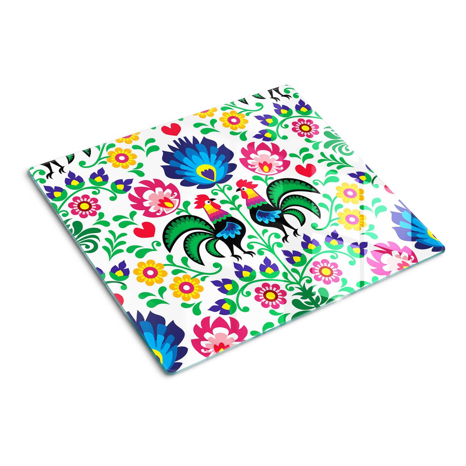 GLASPLATTE 60x52 cm Ethnisches Muster - Multicolor, Glas (60/0.4/52cm) - TULUP