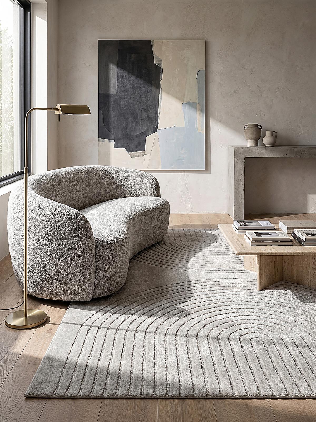 TEPPICHLÄUFER Geometrisch MUOTA Polypropylen Grau 80 x 150 cm - Grau, Textil (80/150cm) - KADIMA DESIGN