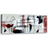 WANDBILD zwei frauen abstrakt - Grau, Textil (90/30cm) - Feeby