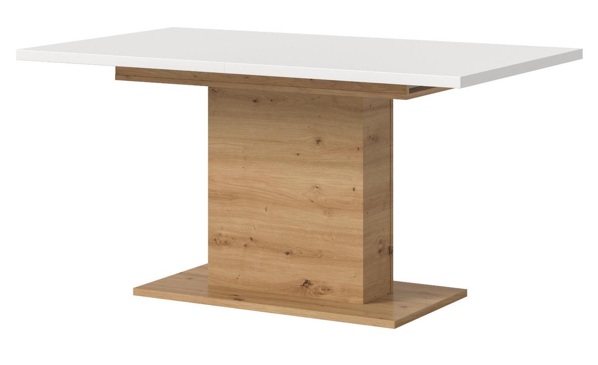 ESSTISCH weiß, Eiche Artisan, Küchentisch ausziehbar 150 - 190 cm - Weiß/Eiche Artisan, Holzwerkstoff/Metall (150/90/76cm) - Inn.Furn