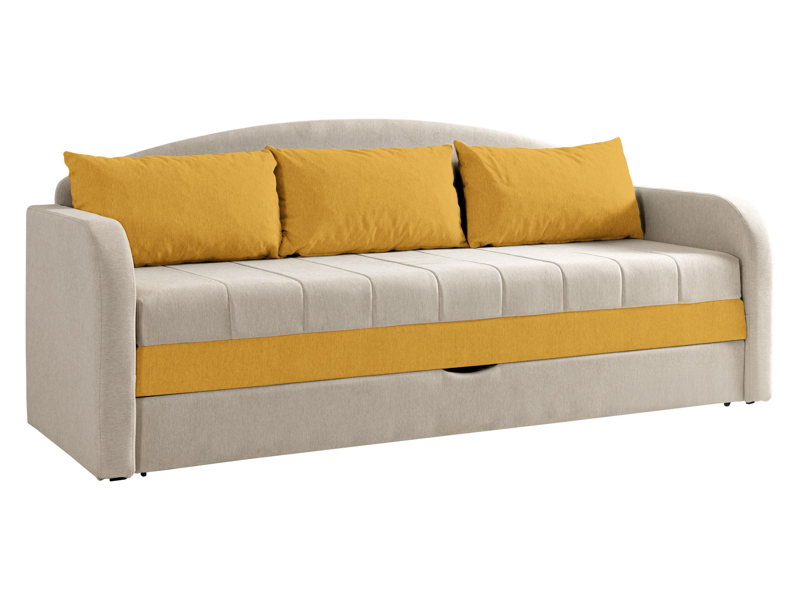 SCHLAFSOFA Tenus - Beige/Gelb, Holz/Textil (208/86/76cm) - MIRJAN24