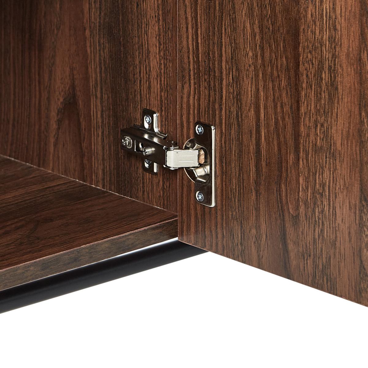 TV-MÖBEL Dunkler Holzfarbton/Schwarz Lismore - Dunkelbraun/Schwarz, Holzwerkstoff (180/50/40cm) - Beliani