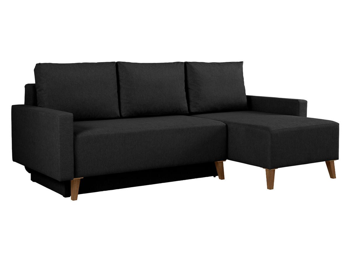 ECKSCHLAFSOFA Oviedo - Schwarz, Holz/Kunststoff (225/140cm) - MIRJAN24