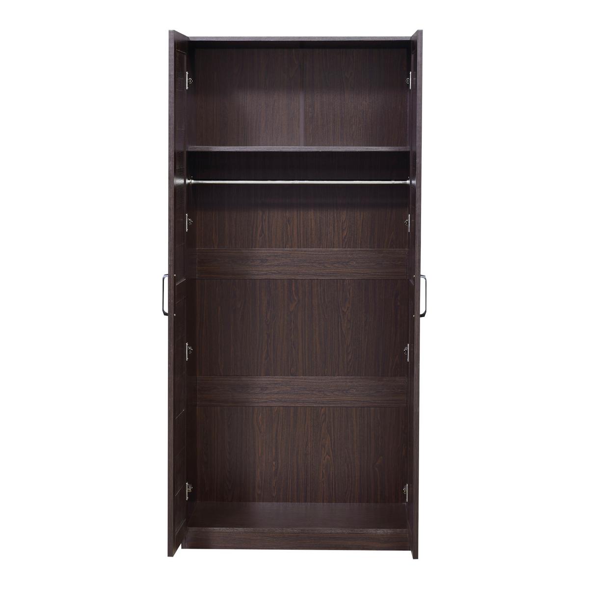 KLEIDERSCHRANK Finning - Walnussfarben, Holzwerkstoff (80/176/52cm) - [en.casa]