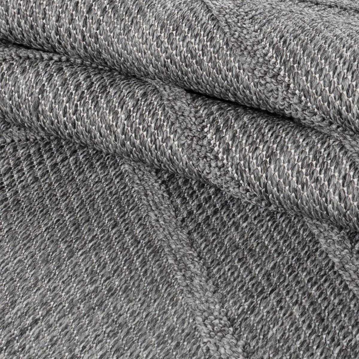 TEPPICH Outdoor IMST in Grau, im Boho-Stil, aus Polypropylen, 240 x 340 cm - Grau, Textil (340/240cm) - KADIMA DESIGN