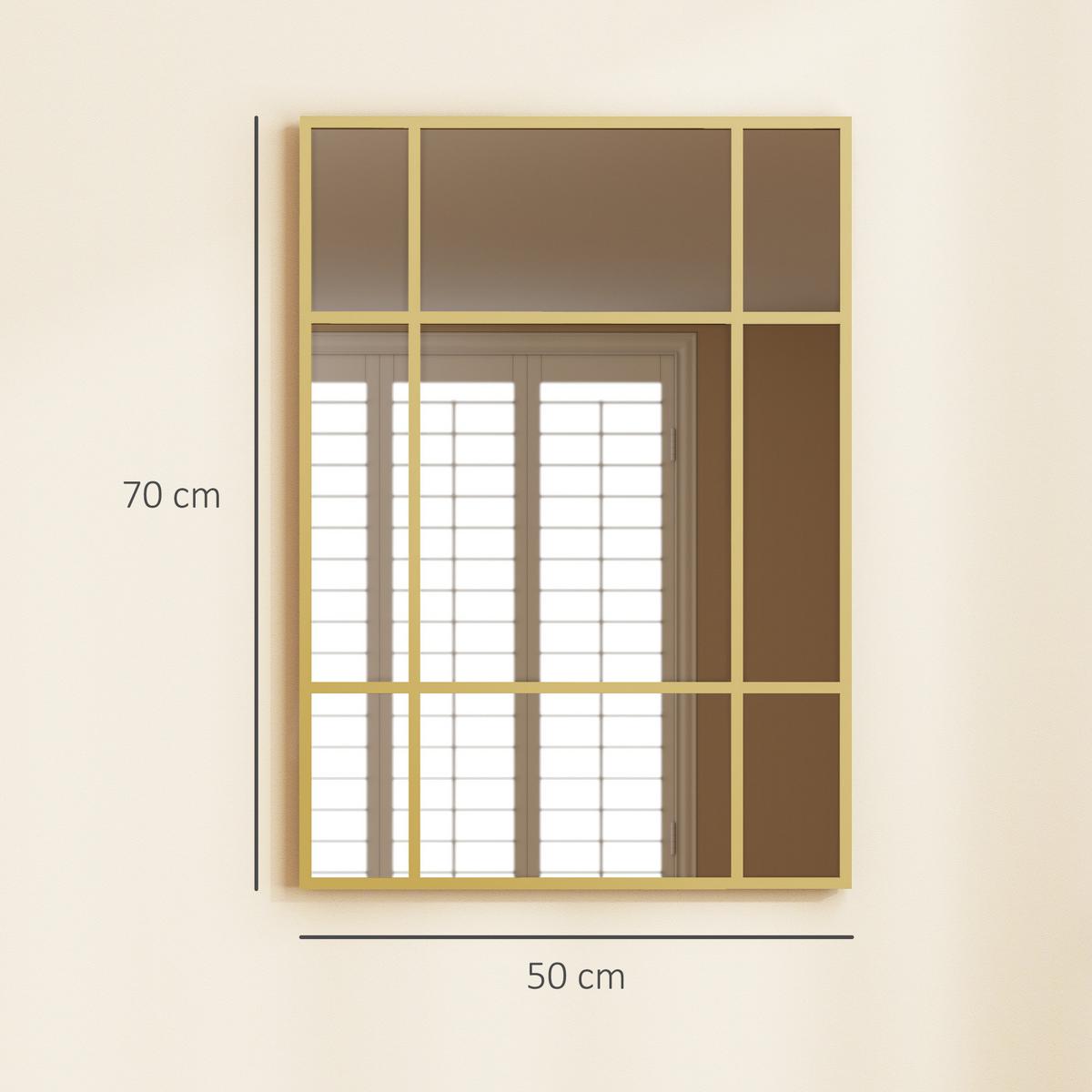 WANDSPIEGEL Glas Metall Gold - Goldfarben, Glas (2/70/50cm) - HOMCOM