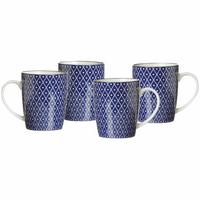 KAFFEEBECHER Royal Reiko weiß-blau 350 ml 4er Set - Blau/Weiß, Keramik (0.35L) - Ritzenhoff Breker