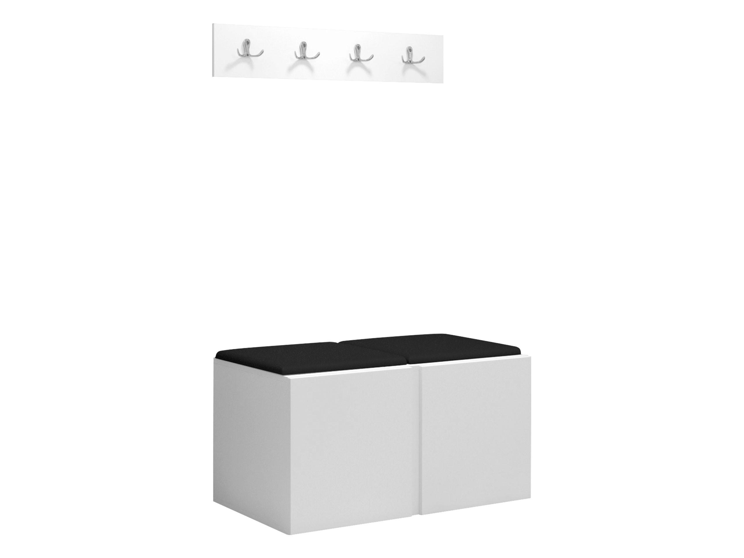 GARDEROBEN-SET Orion VI - Schwarz/Weiß, Holzwerkstoff/Kunststoff (84/42/46cm) - MIRJAN24
