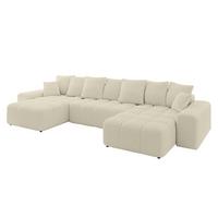 WOHNLANDSCHAFT ENIL-U 401x189x68 Beige Bouclé - Beige, Holzwerkstoff/Kunststoff (401/68/189cm) - ALTDECOR