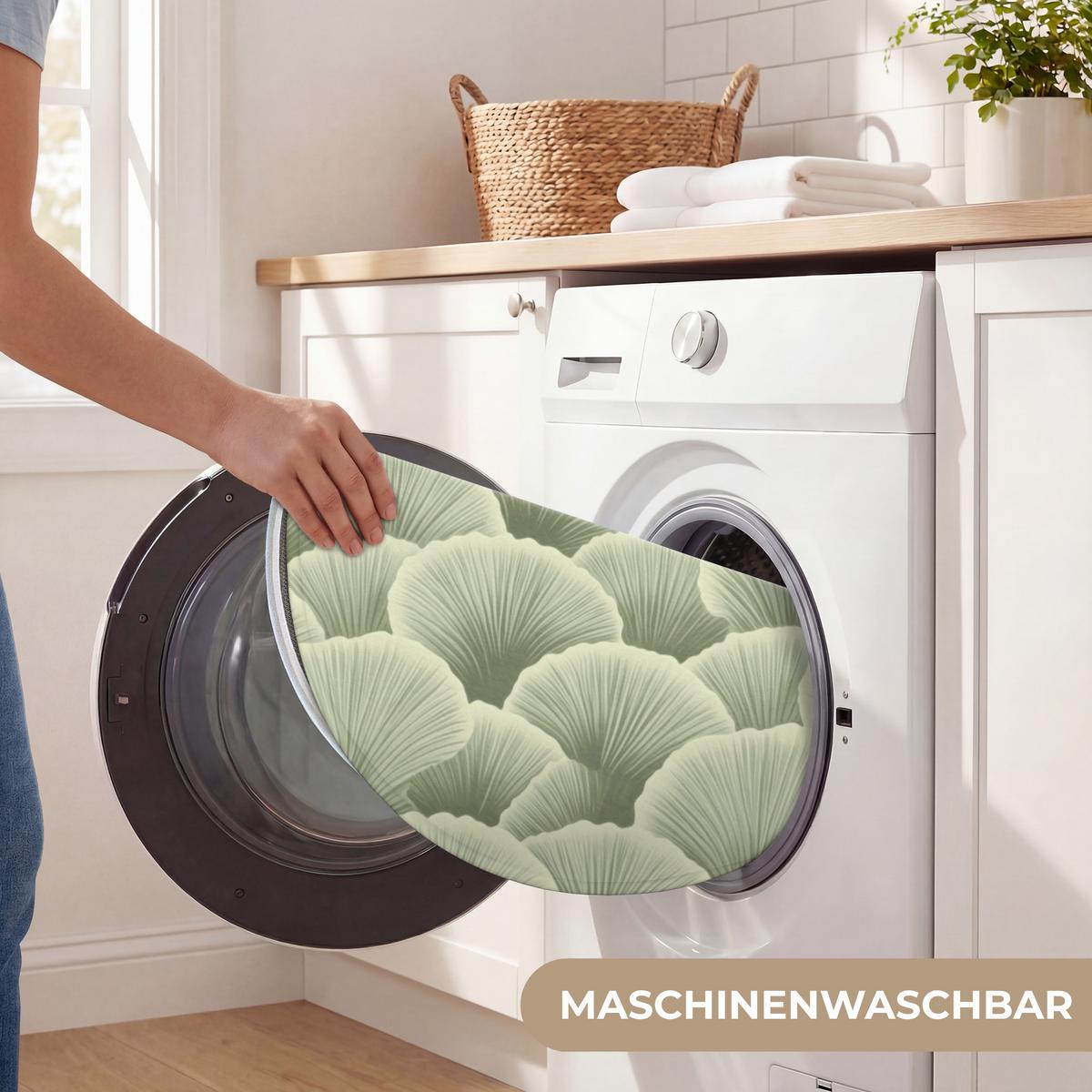 WC-VORLEGER Fächer - Blatt - Grün Toilettenteppich 70x70 cm - Pastellgrün, Textil (70/1cm) - OnlyWow