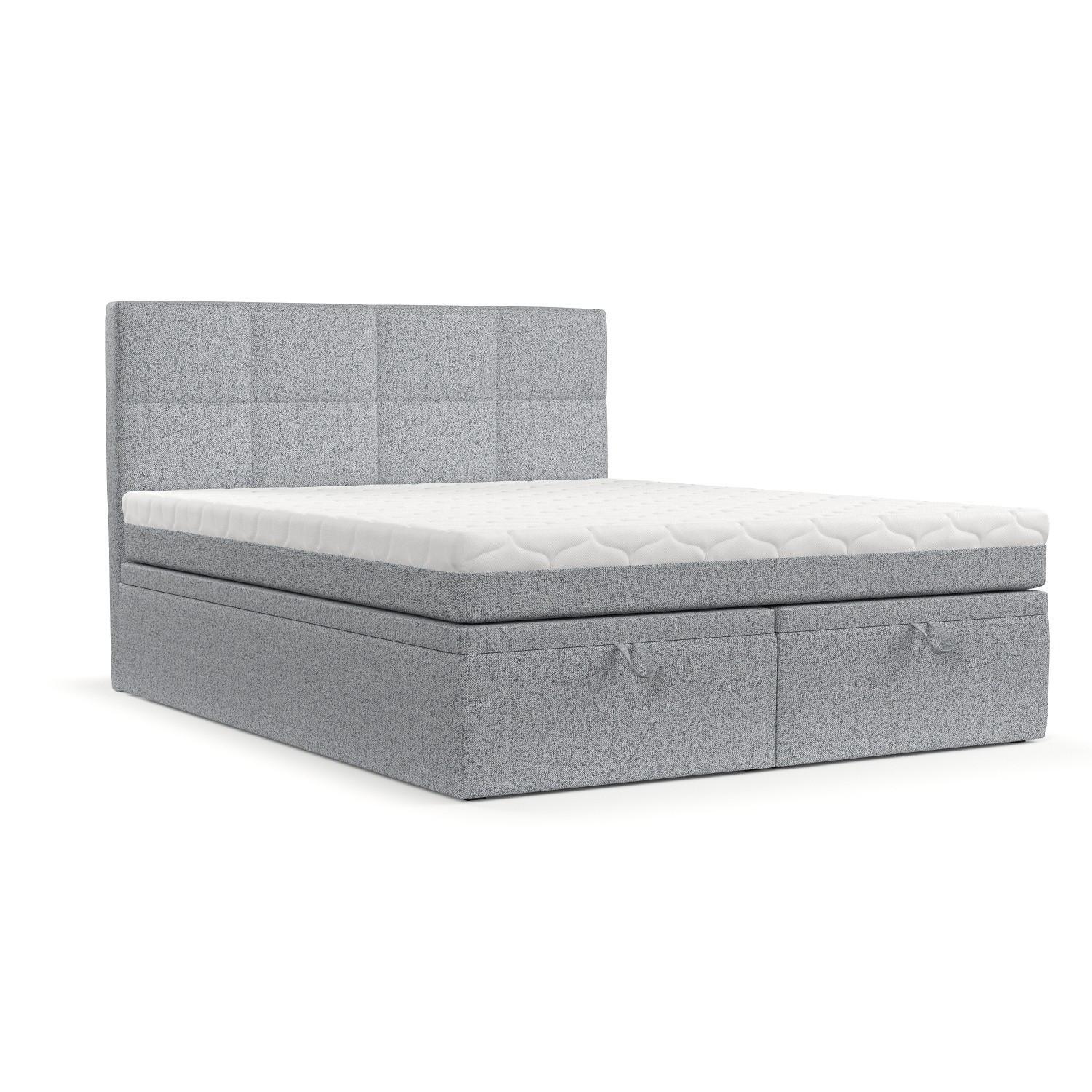 BOXBETT Tessa 180/200 cm Grau im Riva Stoff - Schwarz/Grau, Holz/Holzwerkstoff (180/200cm) - AltaBeds