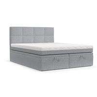 BOXBETT Tessa 160/200 cm Grau im Riva Stoff - Schwarz/Grau, Holz/Holzwerkstoff (160/200cm) - AltaBeds
