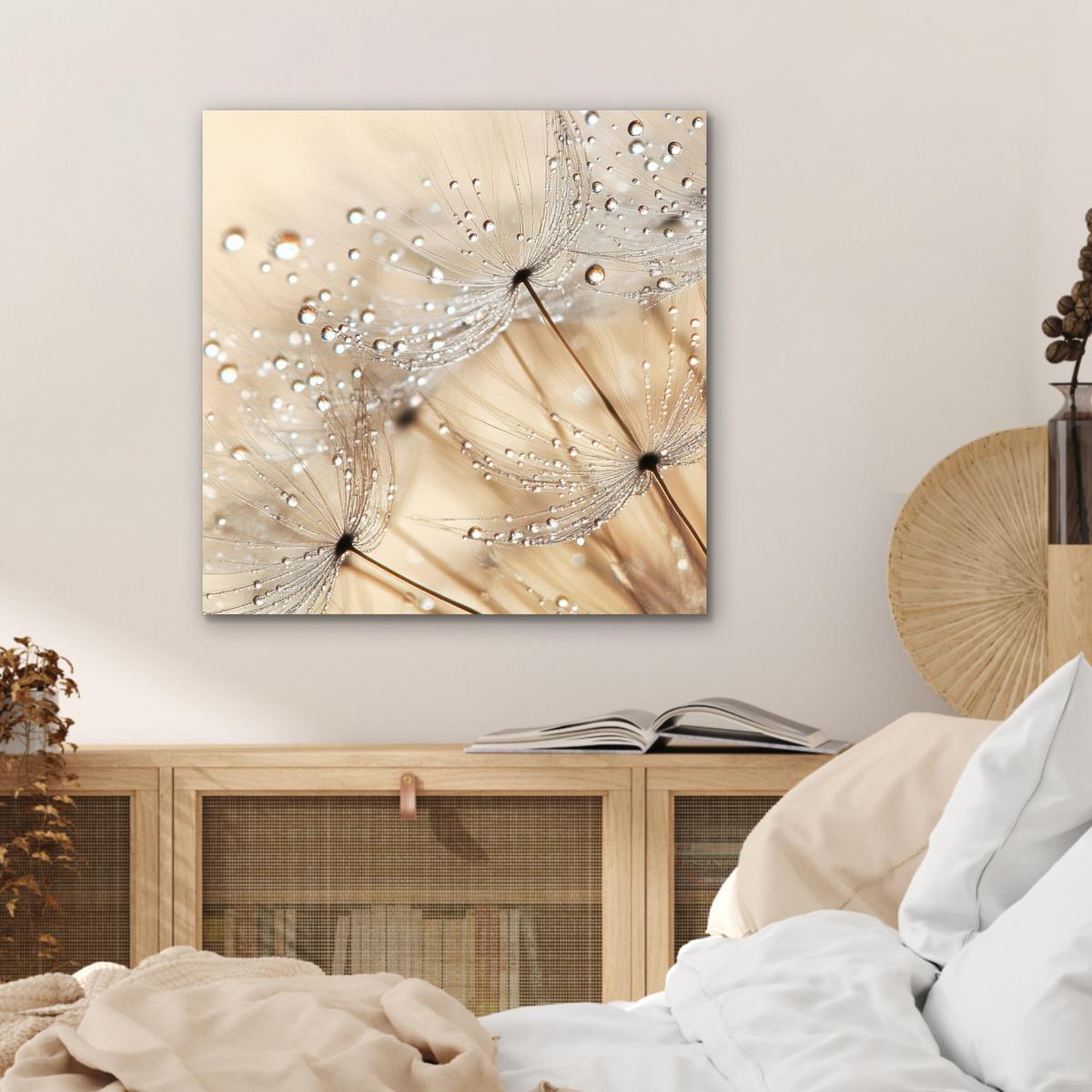 METALLBILD Löwenzahn - Abstrakt - Natur - Beige 50x50 cm - Braun, Metall (50/50cm) - MuchoWow