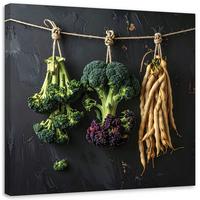 LEINWANDBILD Essen & Trinken 30x30cm - Grün, Textil (30/30cm) - Feeby