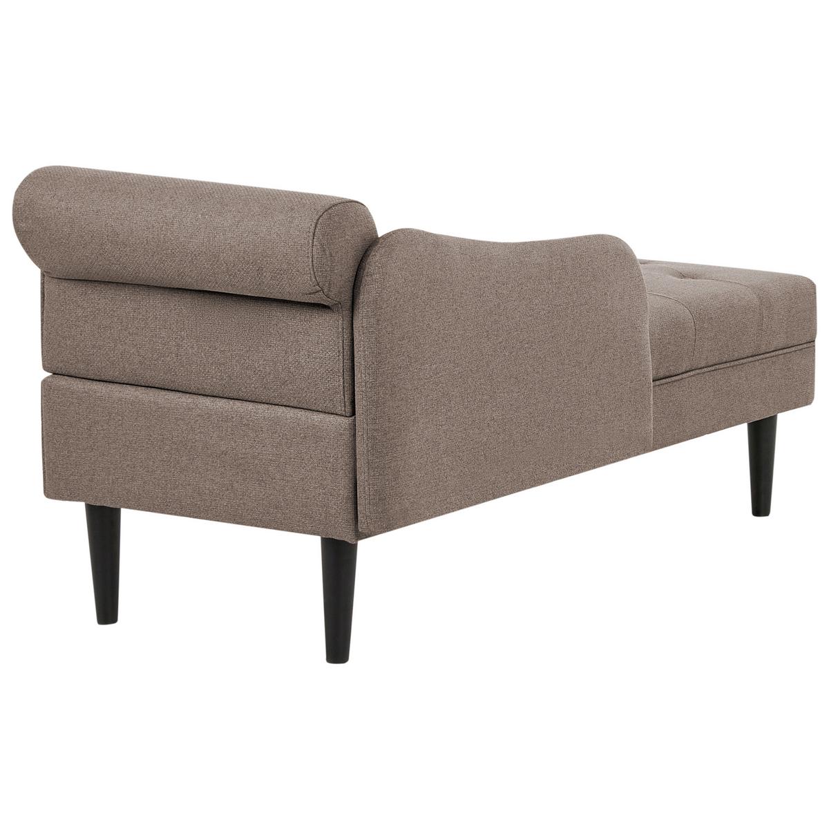 CHAISELONGUE-RECHTSSEITIGE Stoff Taupe Yvoire - Taupe/Beige, Textil (68/72/151cm) - Beliani