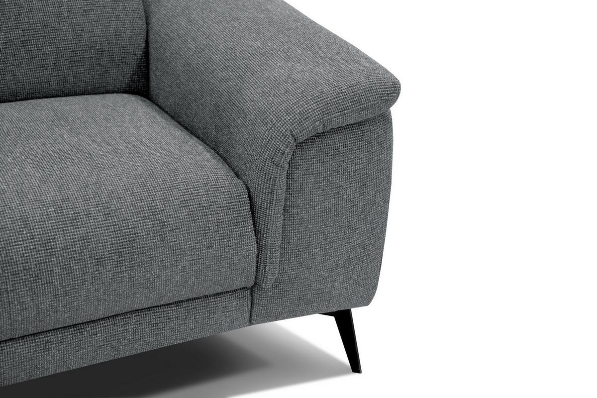 RELAXSOFA FIERO 3-Sitzer mit 1 Relaxfunktion, grau - Schwarz/Grau, Holzwerkstoff/Textil (212/82/103cm) - Wozimo