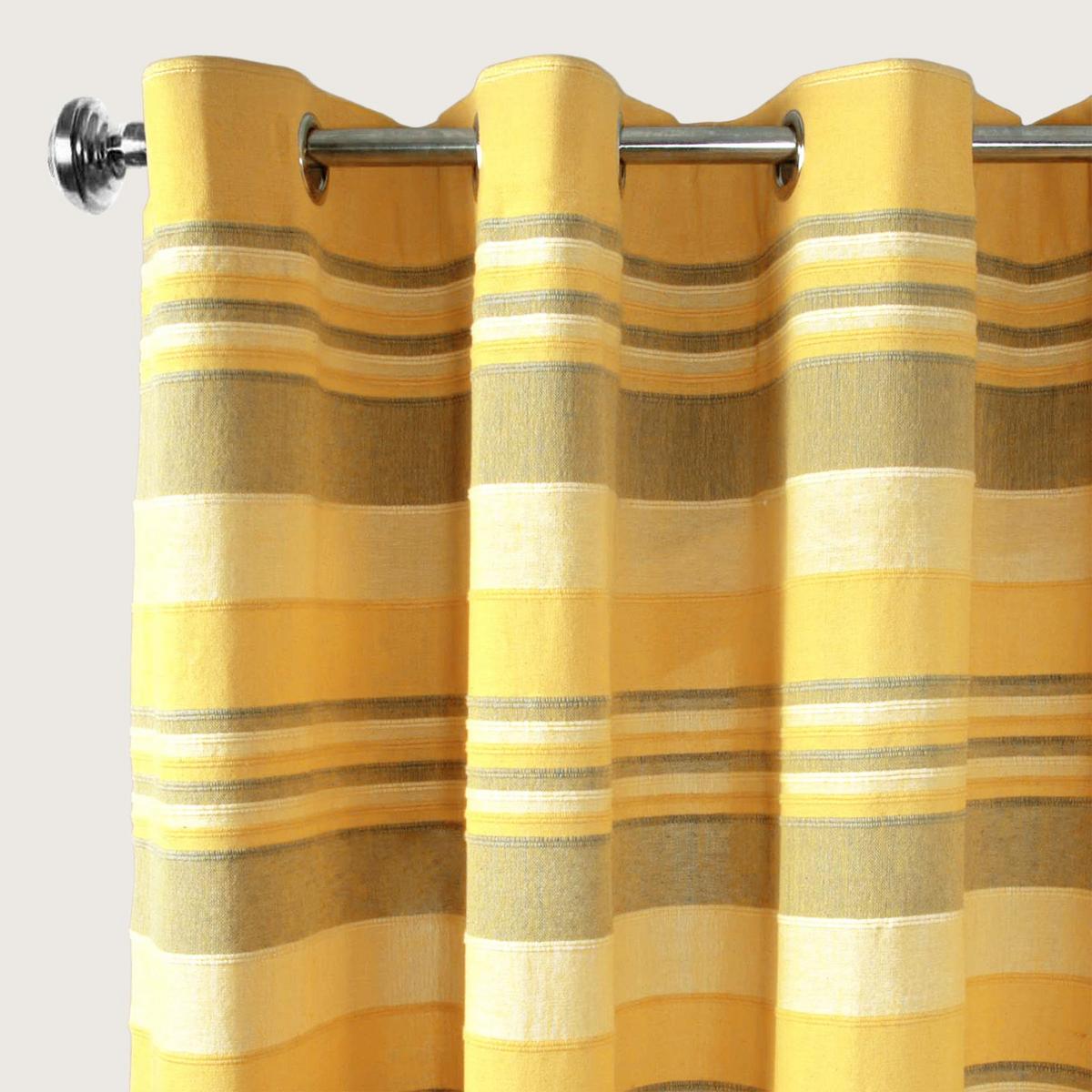ÖSENVORHANG Morocco blickdicht 2er-Set, 167/228 cm - Gelb, Textil (167/228cm) - Homescapes