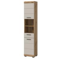 HOCHSCHRANK Sand Kaschmir, Evoke Eiche, Badschrank, 6 Fächer, 37 cm - Kaschmir/Eichefarben, Holzwerkstoff/Kunststoff (37/191/31cm) - Inn.Furn