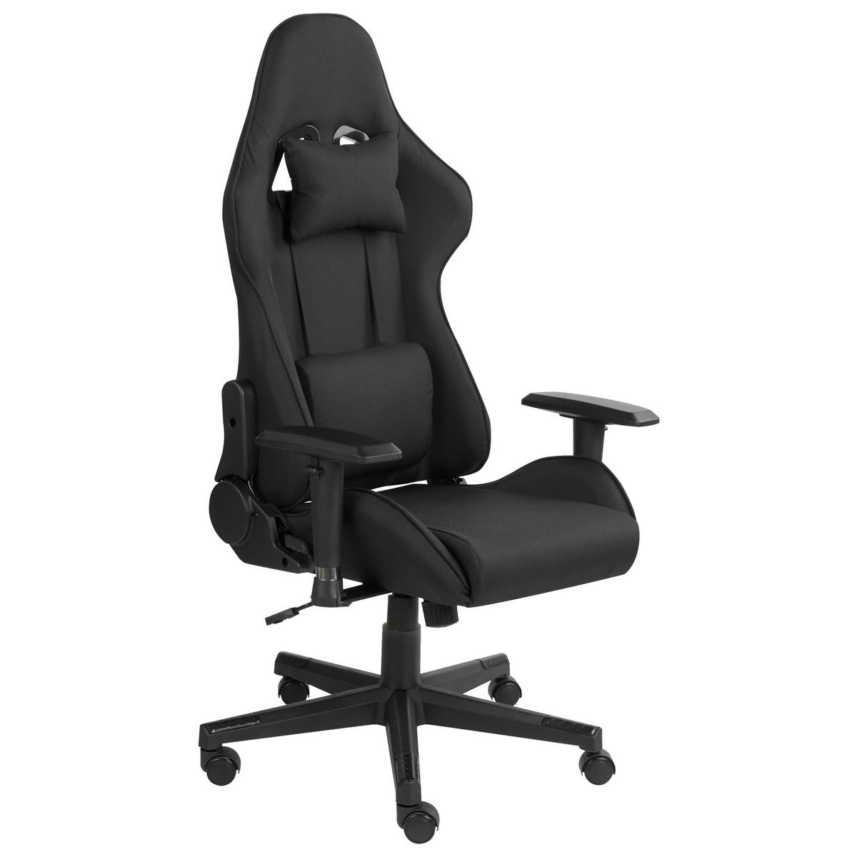 GAMINGSTUHL Schwarz Warrior - Transparent, Textil (62/122/62cm) - Beliani