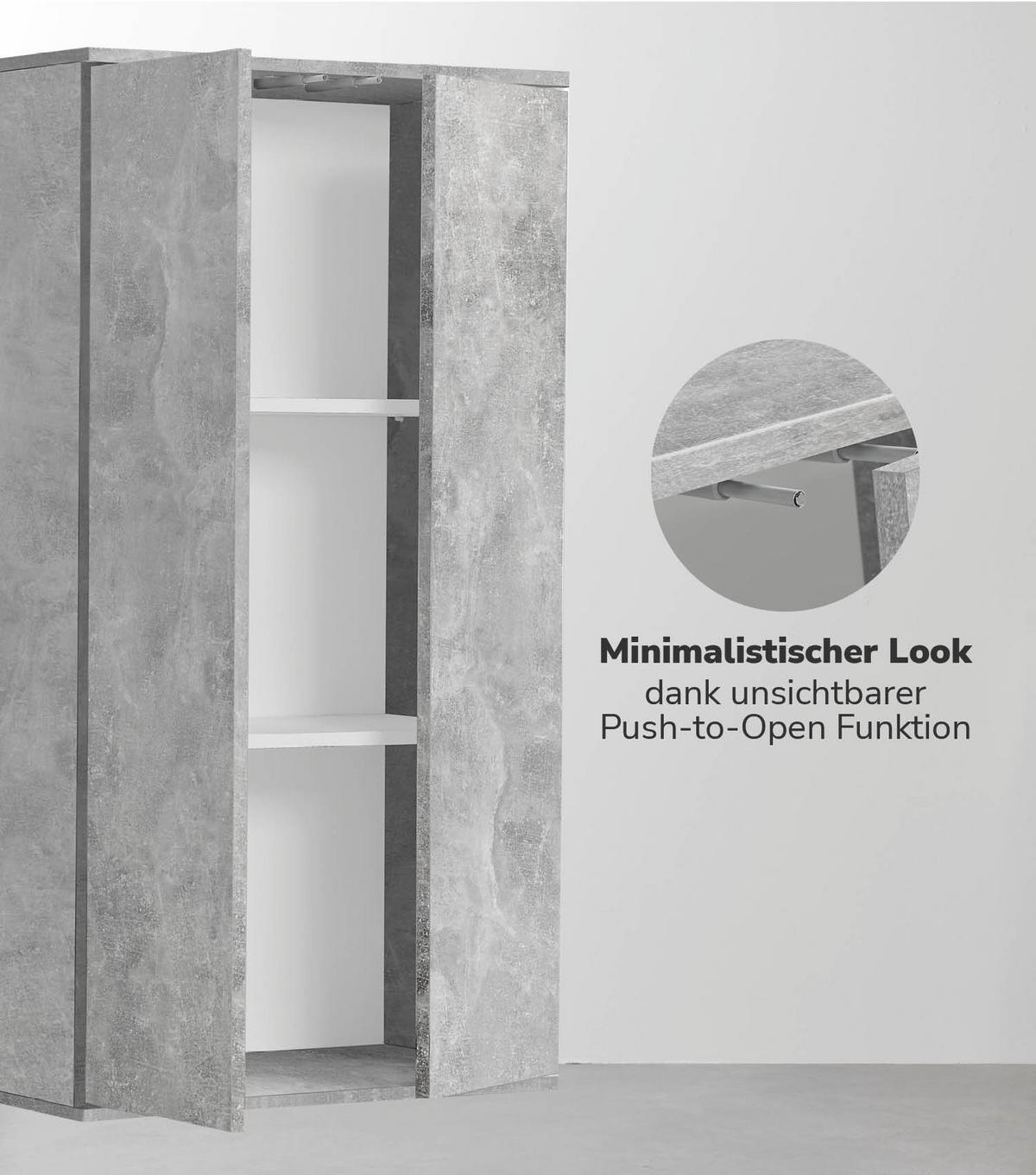 MEHRZWECKSCHRANK Der Schlanke - Grau, Holzwerkstoff (60/110/34cm) - Mokebo