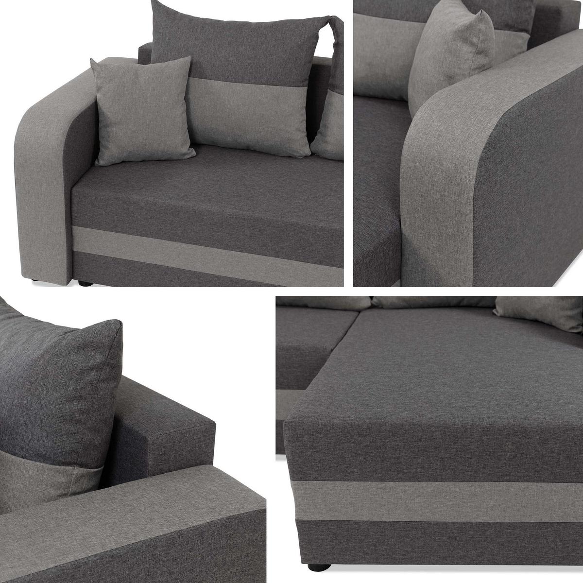 ECKSOFA Hewlet Bis - Beige/Schwarz, Holz/Kunststoff (237/139cm) - MIRJAN24