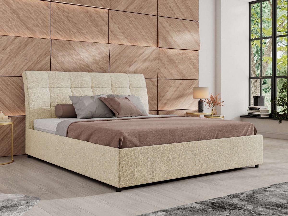 POLSTERBETT GALA CLASSIC 200/200 - Creme Strukture - Multipocket-Matratze - Creme, Textil (200/200cm) - MKS