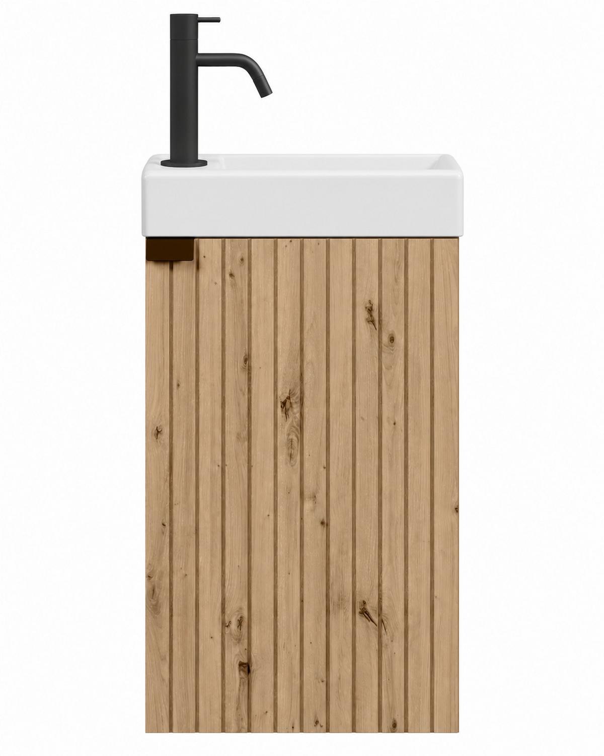 GÄSTE-WC-MÖBELSET Bosco 2 Teile Eiche - 40 x 22 x 68 cm - Eichefarben, Holz (40/68/22cm) - Badplaats