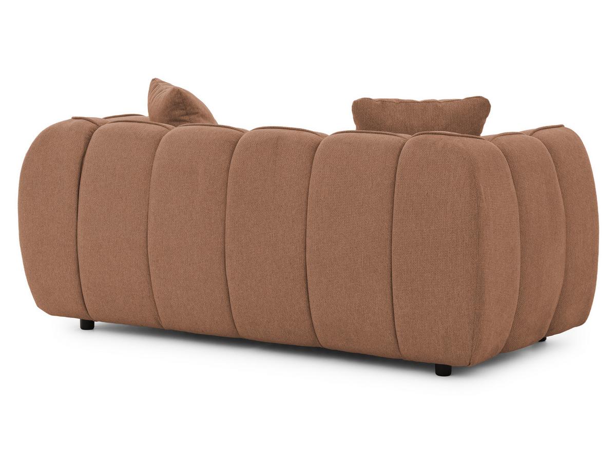 2-SITZER SOFA Nubira in tief gesteppter Bubble-Optik aus weichem Terrakotta Strukturstoff im modernen Design - Terracotta/Schwarz, Holz/Kunststoff (172/69/89cm) - S-Style Möbel