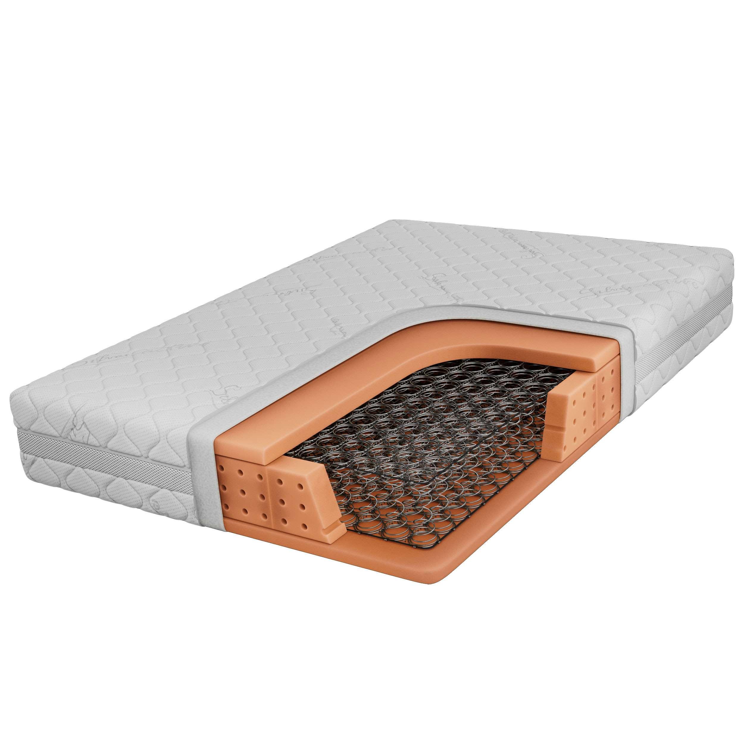 FEDERKERNMATRATZE TOVA - 180/200 - H3 - Sivo - Weiß, Textil (180/200cm) - MKS