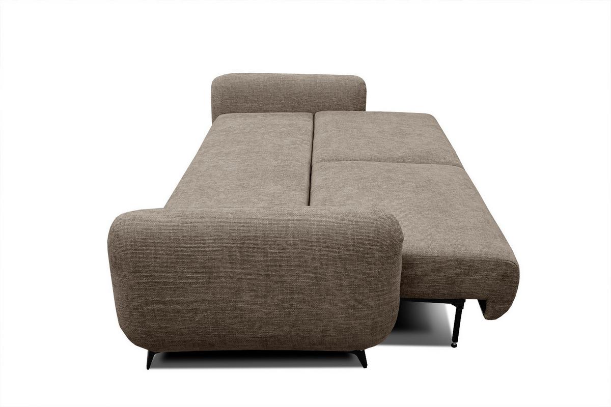 SOFA DRAKE 3-Sitzer mit Schlaffunktion, taupe - Taupe/Braun, Holz/Textil (232/90/107cm) - Wozimo