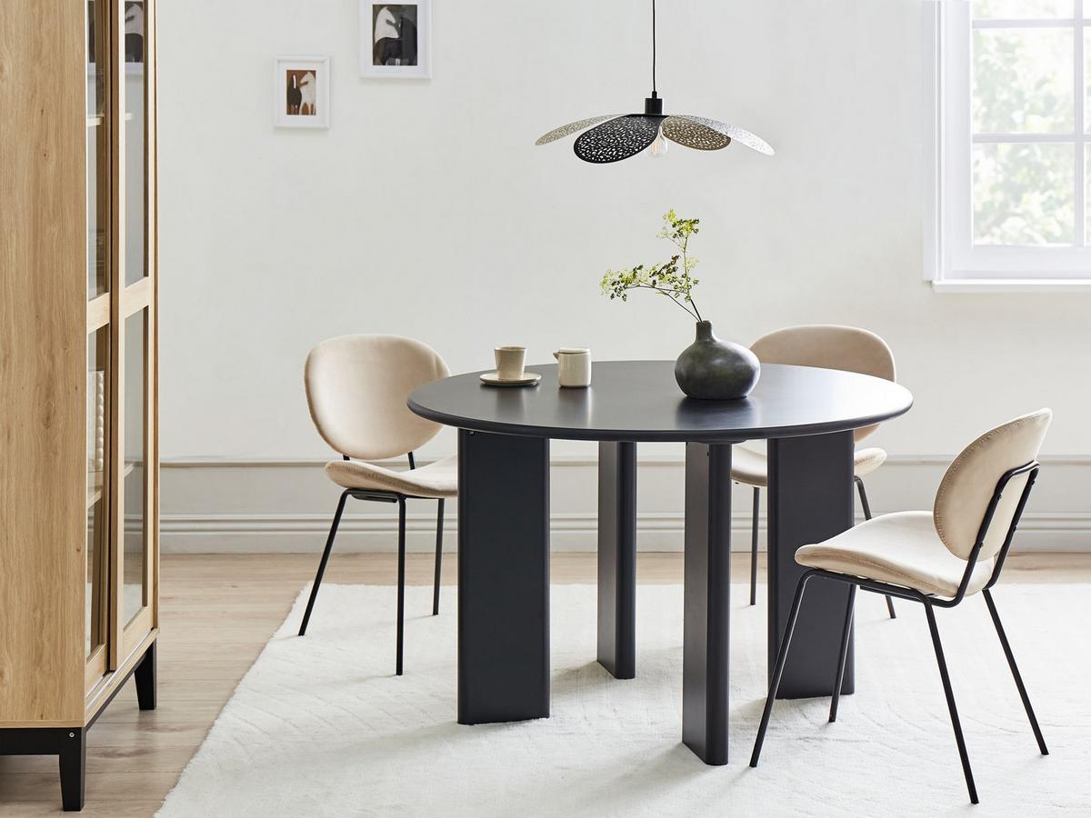 ESSTISCH 120/120 cm Schwarz Cosmo - Schwarz, Holzwerkstoff (120/120/75cm) - Beliani