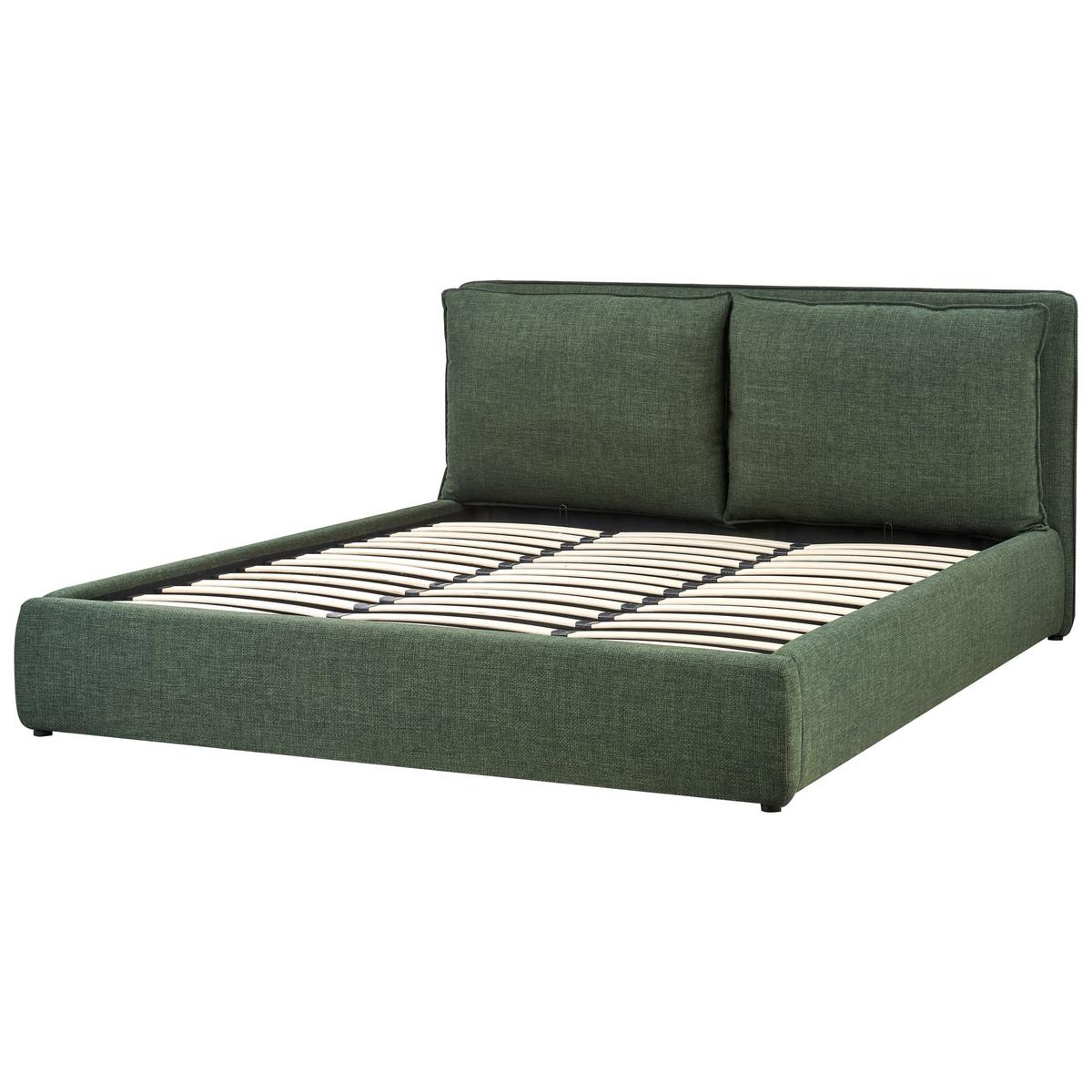 BETT mit Stauraum 180/200 cm Grün Bajonna - Grün, Textil (180/200cm) - Beliani