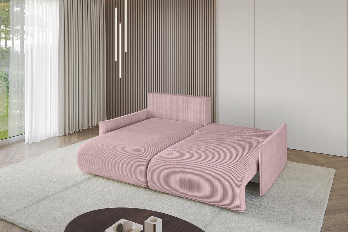 ECKSOFA Ottomane links ONESK-L -v1 216x177x72 Rosa Cord - Rosa, Holzwerkstoff/Kunststoff (216/177cm) - ALTDECOR
