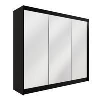 KLEIDERSCHRANK AMOHA mit LED - 250 cm - Schwarz - Schwarz, Holzwerkstoff (250/215/61cm) - ALTDECOR