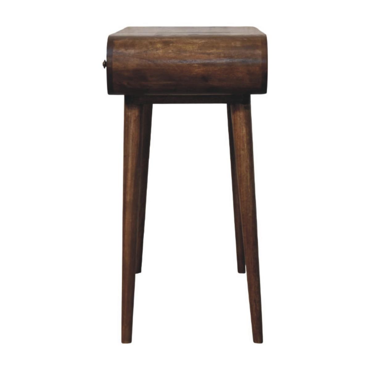KOSMETIKTISCH Konturierte Rundung - Dunkelbraun/Messingfarben, Holz/Metall (100/80/40cm) - Artisan Furniture