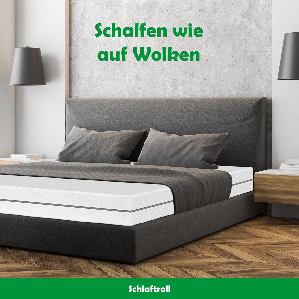 TASCHENFEDERKERNMATRATZE mit Kaltschaum Schicht Härtegrad H2 / H3 90 x 200 cm - Weiß, Textil (90/200cm) - Schlaftroll