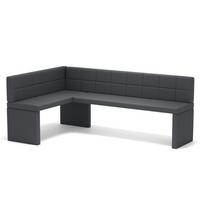 ECKBANK links MELVIN Kunstleder, 128/168 cm Dunkelgrau - Dunkelgrau, Holz/Kunststoff (128/168cm) - Idohome