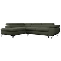 ECKSOFA PEDRO L Grün Boucle - Links Seite - Schwarz/Grün, Textil/Metall (208/273cm) - MKS