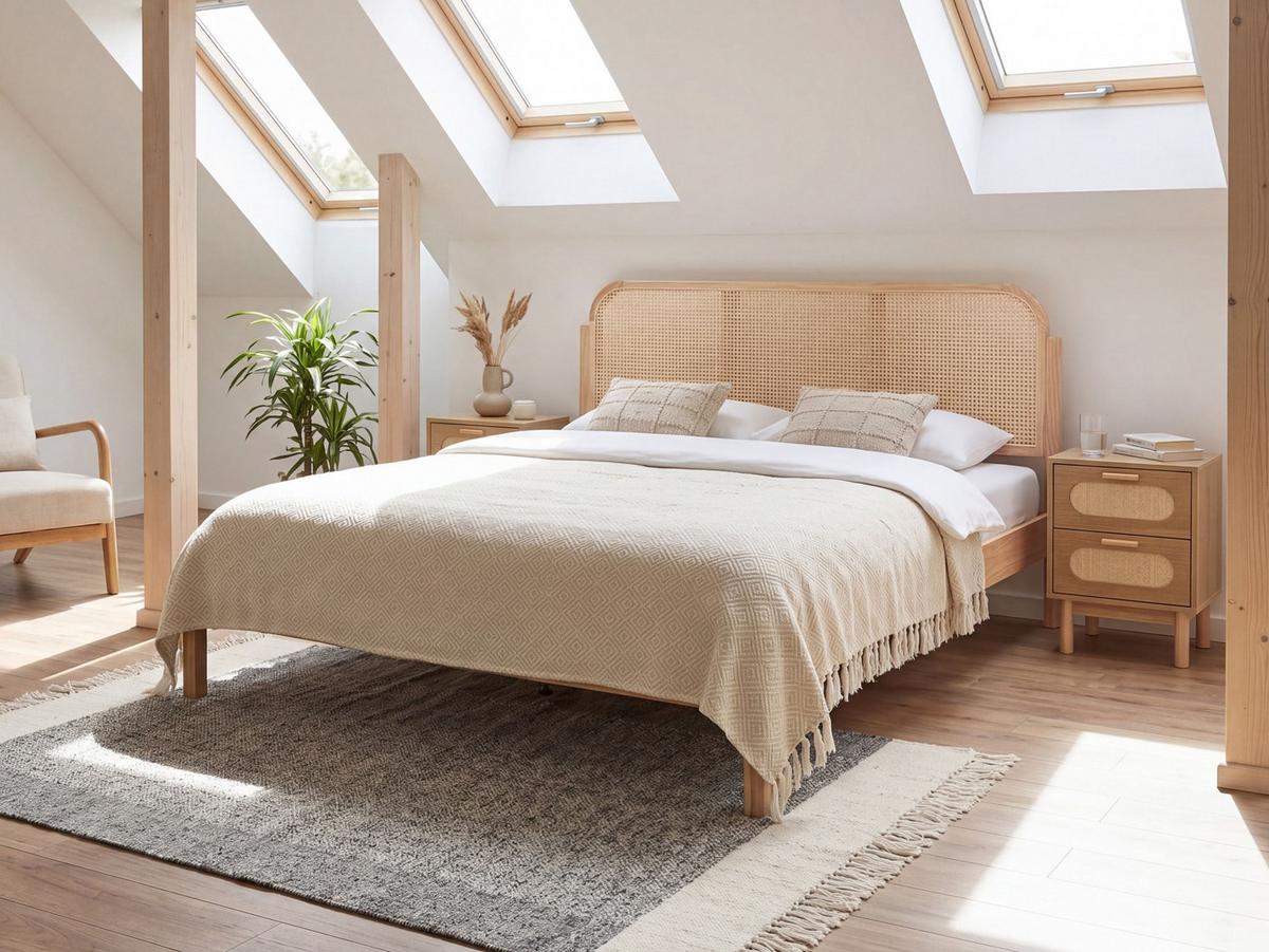 BETT mit Lattenrost 180/200 Kiefernholz Hellbraun Archail - Hellbraun, Holz (180/200cm) - Beliani