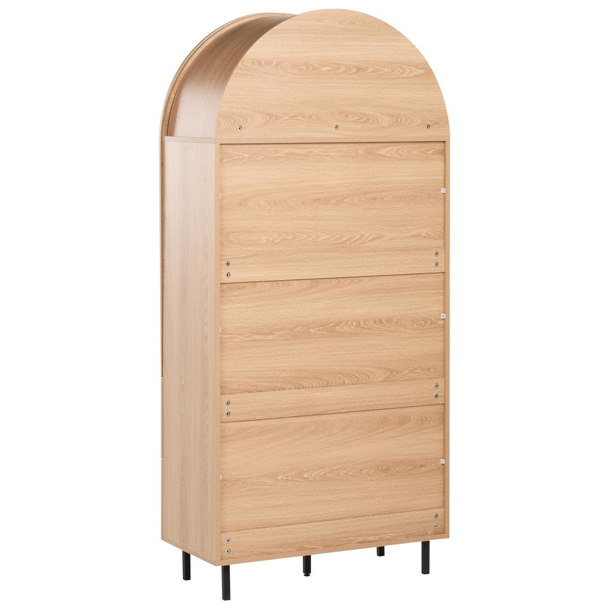 VITRINE mit Glastüren 80 cm Hellbraun Lachine - Hellbraun/Braun, Holzwerkstoff (80/175/40cm) - Beliani
