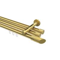 GARDINENSTANGE INNENLAUF Siteno Verano 360 cm (geteilt in 2 x 180 cm), 3-läufig, 20 mm Ø Messing-Optik - Messingfarben/Goldfarben, Metall (360cm) - INTERDECO